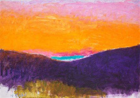 Sun Setting in New Hampshire Hills