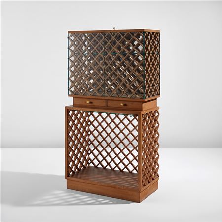 Rare vitrine with integrated glass tray, from the VII Triennale, Milan, Italy