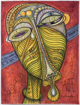 Sample artwork by Roger Chomeaux (1907 - 1999), known for painting, burnt wood and stone sculpture, filmmaking, performance art - View similar artists and auction records