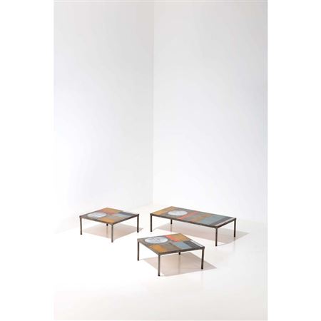 Set of three 'Soleil' coffee tables (3)