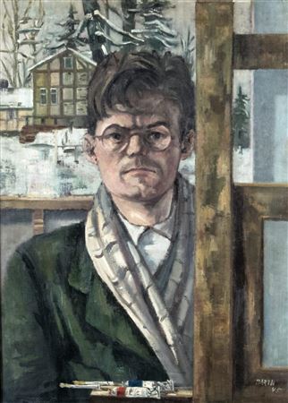 Selbstbildnis (Winter am Atelier)