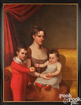 Portrait of a mother and two children