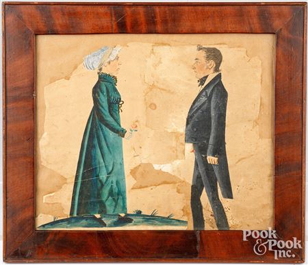 Woman in a Green Dress and a Man in Waistcoat