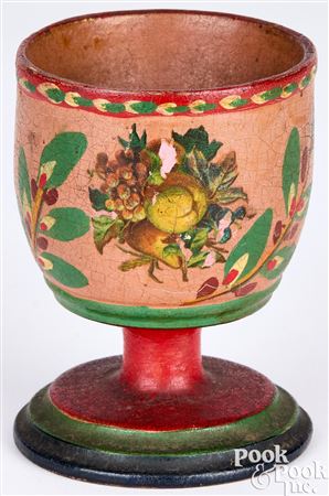 Turned and painted footed cup