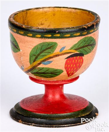 Miniature turned and painted cup