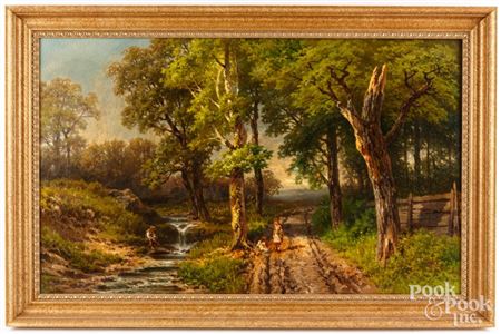 Landscape with figures by a stream