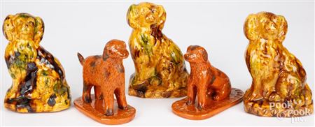 Contemporary redware dogs (5)