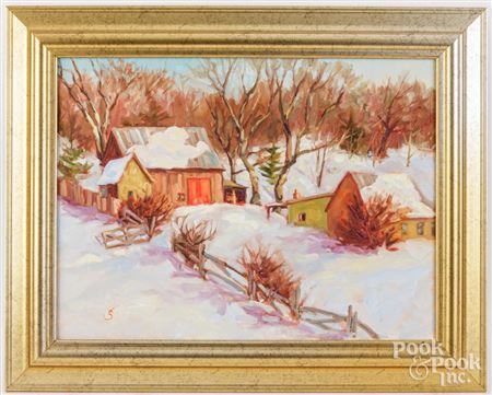 Landscape of Farm in Winter