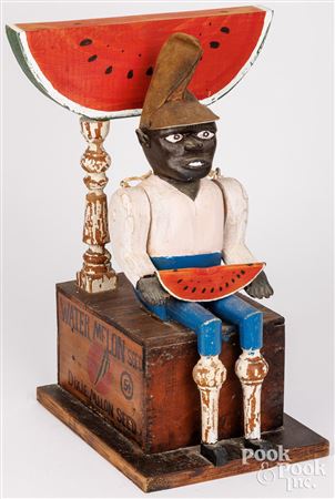 Black Americana mechanical folk art carving