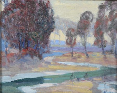 IMPRESSIONIST LANDSCAPE WITH STREAM