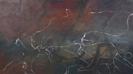 WHALE + KANGAROO, AUSTRALIAN PETROGLYPHS, 1987