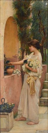 ARRANGING FLOWERS, c.1890-91