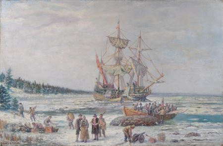 THE LANDING FROM THE MAYFLOWER