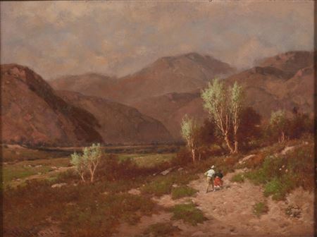 TWO FIGURES IN ARID LANDSCAPE (LIKELY N. AFRICA)