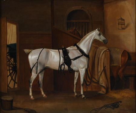 WHITE HORSE IN BARN, 1824