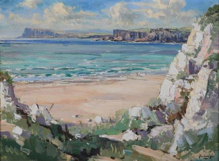 DUNLUCE CASTLE, FROM WHITE ROCKS, ANTRIM COAST