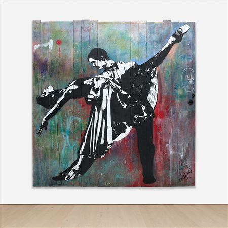 Sample artwork by Blek Le Rat (Born 1951), known for graffiti art - View similar artists and auction records