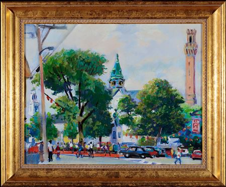 Provincetown Street Scene by George Crosby - Auction record, sale price, and art valuation. Compare with similar artists and explore comparable artworks.