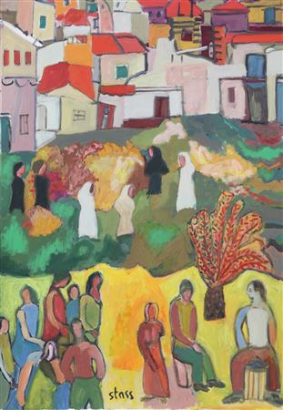 In the village square