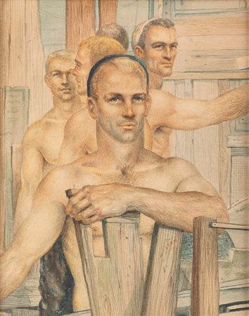 Group (Five Bare-chested Men)
