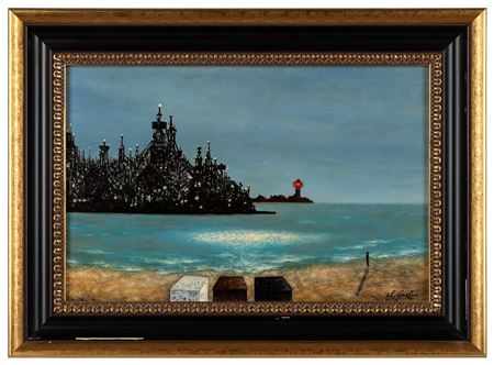 Untitled. (Surrealistic Shore Scene) by Claude Gozlan - Auction record, sale price, and art valuation. Compare with similar artists and explore comparable artworks.