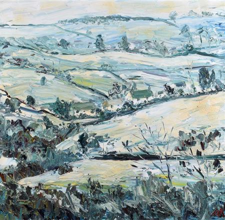 "First Snow, Mellor Moor" by Alan Knight - Auction record, sale price, and art valuation. Compare with similar artists and explore comparable artworks.