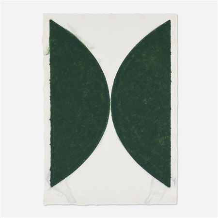 Colored Paper Image II (Dark Green Curves)