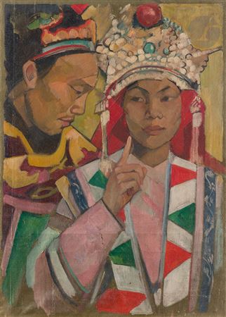 Vietnam, couple in ceremonial dress