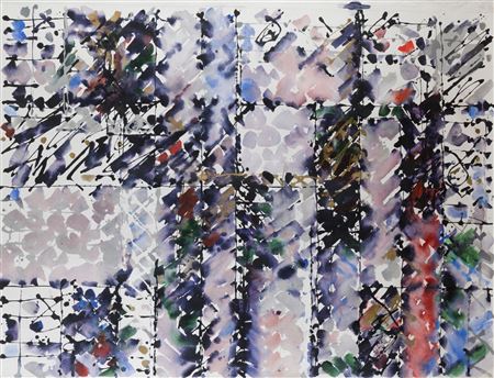 Sample artwork by Raymonde Godin (1930 - 2023), known for non objective oil and acrylic painting, themes of space - View similar artists and auction records