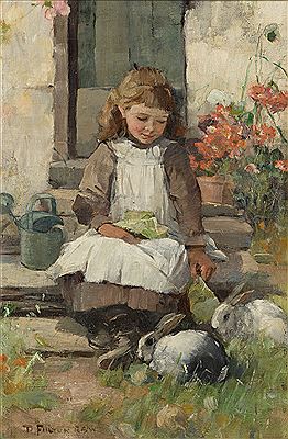 Feeding the rabbits