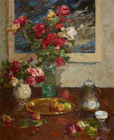Floral still life; by Fiodor Zakharovich Zakharov - Auction record, sale price, and art valuation. Compare with similar artists and explore comparable artworks.