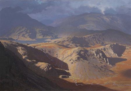 Llyn Llydaw, Eryri (Snowdonia) with clouds and shaft of sunlight
