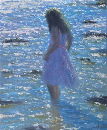 'Merch yn y Mor' by Steven Jones - Auction record, sale price, and art valuation. Compare with similar artists and explore comparable artworks.