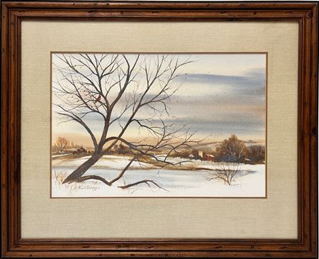 Sample artwork by Maleta Forsberg, known for rural landscape, animal and architecture painting - View similar artists and auction records