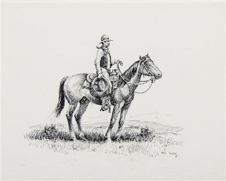 Cowboy with Horse