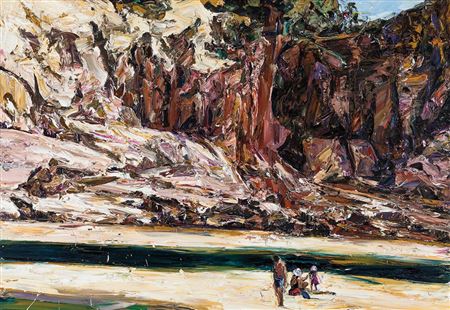 Sample artwork by Nicholas Harding (1956 - 2022), known for thick painterly brushstrokes, capturing australian landscapes - View similar artists and auction records