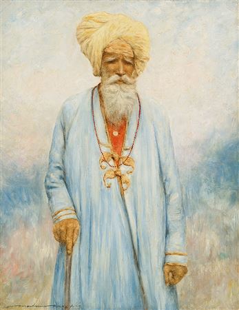 A Retainer of the Maharajah of Cutch (1903) by Mortimer Luddington Menpes - Auction record, sale price, and art valuation. Compare with similar artists and explore comparable artworks.