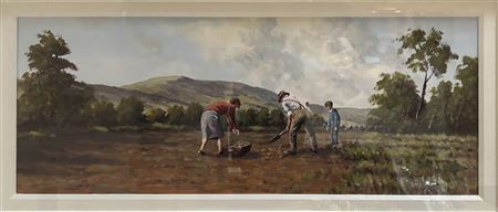 Figures in a potato field