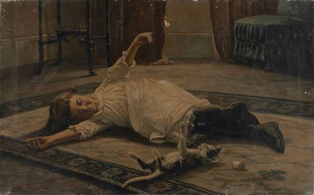 Young Girl with Kitten