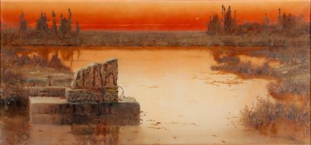 Sunset over the Pontine Marshes