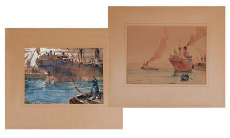 Two Works Depicting Ships on the Water