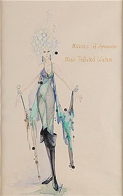 Costume Sketch, Misses of America: Miss Polluted Water