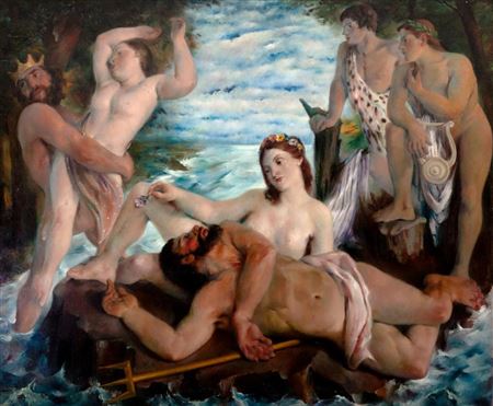 Sample artwork by Genaro Lahuerta (1905 - 1985), known for portrait, landscape and floral still-life painting, illustration, figure drawing - View similar artists and auction records