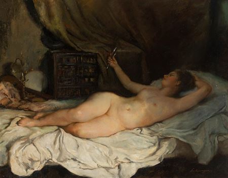 "Venus of the mirror" by Ernest Santasusagna - Auction record, sale price, and art valuation. Compare with similar artists and explore comparable artworks.