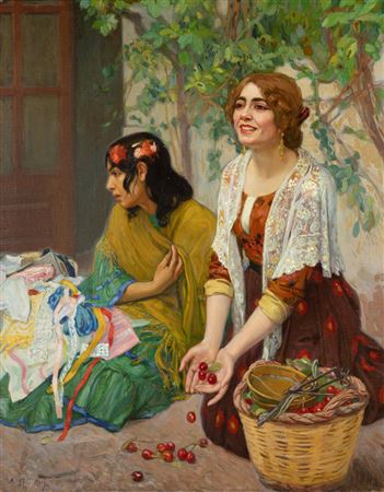 Two young saleswomen in the market