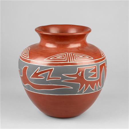 Polychrome Redware Jar