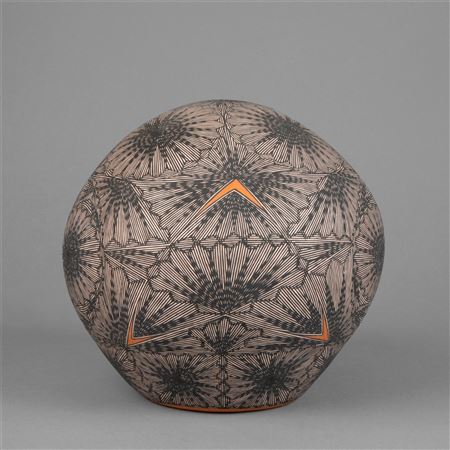 Fine Black on White Seed Pot