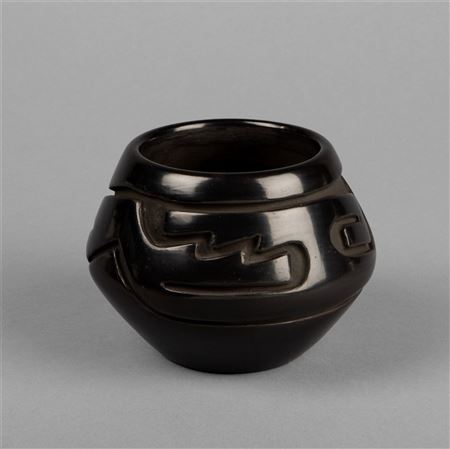 Carved Blackware Jar