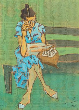 Untitled (Woman on Park Bench), 1966