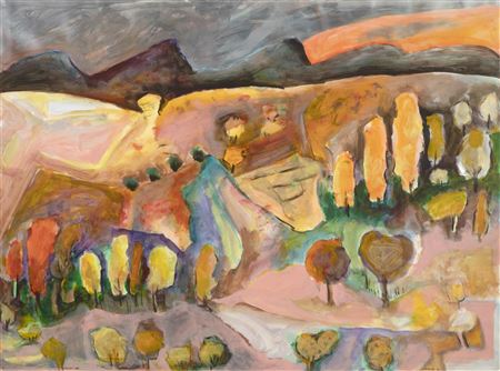 Silver & Orange Sky (High Desert Series), 1991